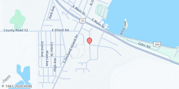 Map showing St. Mary of the Woods - St. Vincent de Paul at 483 Madison St, Russells Point, OH