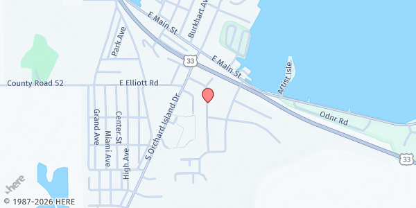 Map showing St Vincent de Paul - Russells Point at 463 Madison Ave, Russells Point, OH
