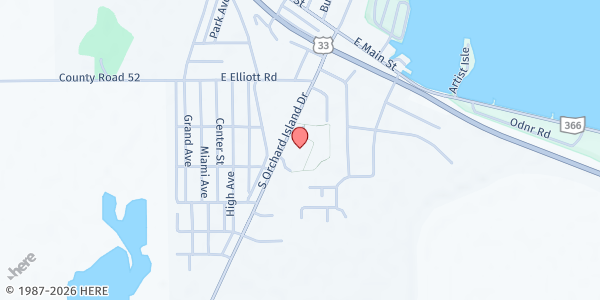 Map showing United Christian Services Food Pantry at 433 State Route 708, Russells Point, OH