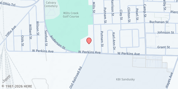 Map showing Father's Heart Family Church Food Ministry Food Pantry at 2211 Mills St, Sandusky, OH