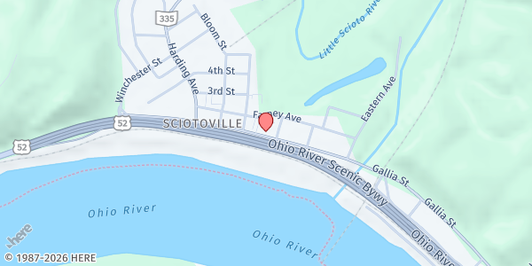 Map showing Christ Global Church at 5731 Gallia Street, Sciotoville, OH