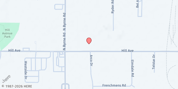 Map showing Food for Thought Mobile Pantry at Lott Industries at 3350 Hill Avenue, Scott Park, OH