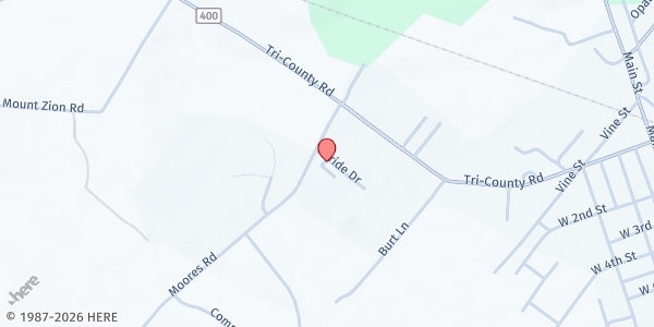 Map showing Church 180 at 2556 Moores Rd, Seaman, OH