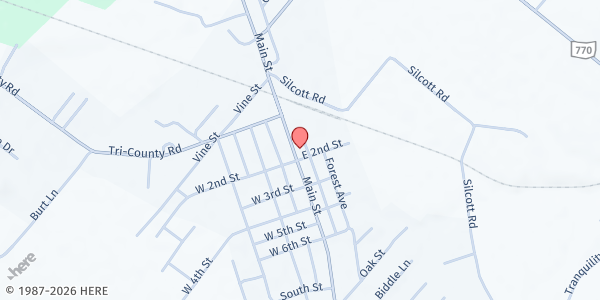 Map showing Seaman United Presbyterian Church at 17790 Main St, Seaman, OH