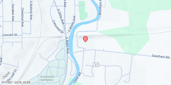 Map showing Alpha Community Center at 950 Childrens Home Rd, Sidney, OH