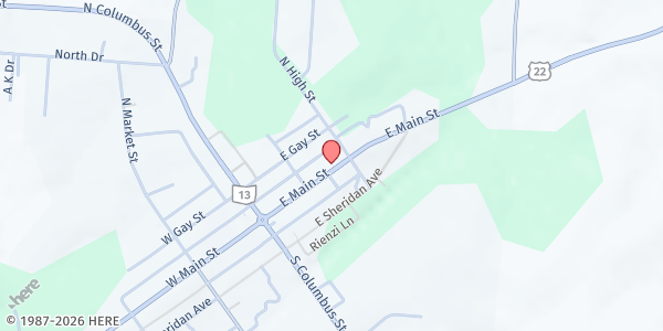 Map showing Somerset Area Food Pantry at 139 E Main St, Somerset, OH