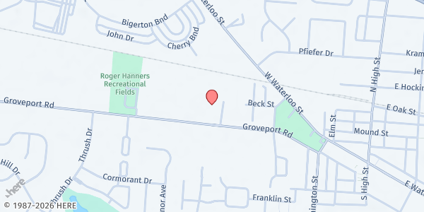 Map showing Canal Winchester Community Food Pantry at 80 Covenant Way, South Columbus, OH