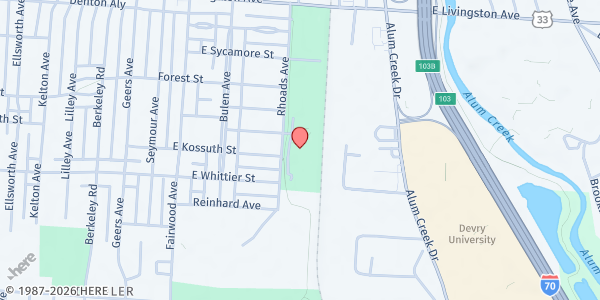 Map showing Driving Park Community Center at 1100 Rhoads Avenue, South Columbus, OH