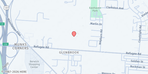 Map showing First Church of God Refugee Road Food Pantry at 3480 Refugee Road, South Columbus, OH