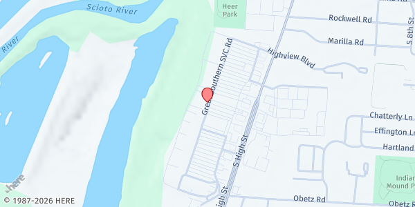 Map showing Franklin County at 3723 South High Street, South Columbus, OH