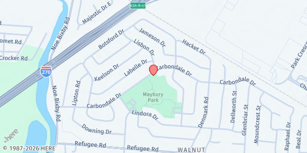 Map showing Gethsemane United Methodist Church at 5081 Carbondale Drive, South Columbus, OH