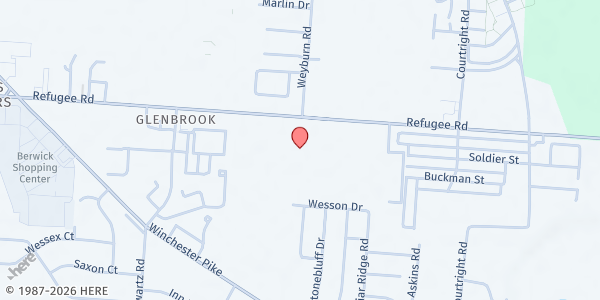 Map showing New Birth Christian Ministries Pantry at 3475 Refugee Road, South Columbus, OH