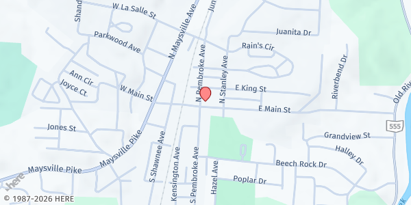 Map showing South Zanesville UMC - Food Pantry at 53 East Main Street, South Zanesville, OH