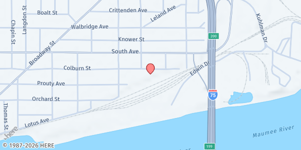 Map showing Carson Family Boys and Girls Club at Marshall Elementary at 415 Colburn Street, Southside, OH