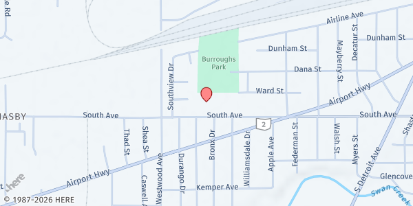 Map showing Faith Lutheran Church - Food Pantry at 2440 South Avenue, Southside, OH
