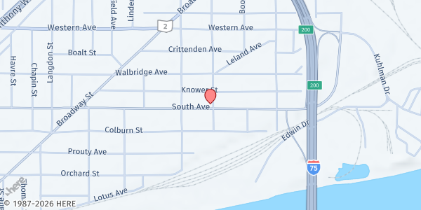 Map showing Southside Life Station at 402 South Avenue, Southside, OH