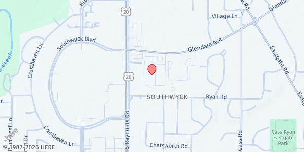 Map showing Celebrate Grace Church at 5105 Glendale Avenue, Southwyck, OH