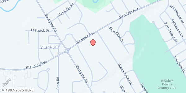 Map showing Soma City Church at 4621 Glendale Avenue, Southwyck, OH