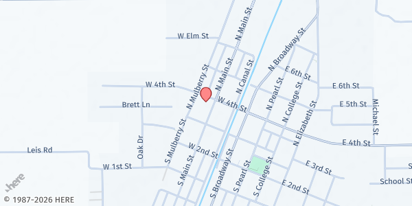 Map showing Trinity United Methodist Church at 119 N. Main St, Spencerville, OH