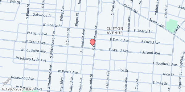 Map showing Family Needs Inc - Springfield at 36 E Grand Ave, Springfield, OH