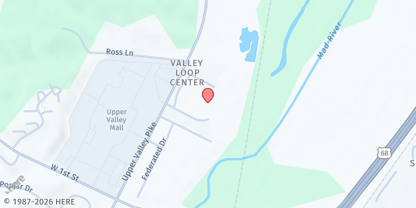 Map showing Fellowship Christian Food Pantry at 2301 Valley Loop Drive, Springfield, OH