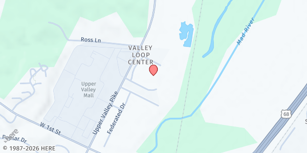 Map showing Fellowship Food Pantry at 2301 Valley Loop Drive, Springfield, OH