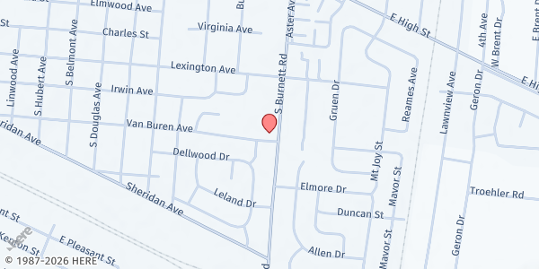 Map showing First Assembly of God - Hebrew at 515 S Burnett Rd, Springfield, OH