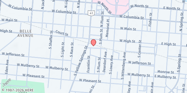 Map showing Good Samaritan Pantry at 424 W Washington St, Springfield, OH