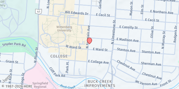 Map showing Good Shepherd Pantry at 712 N Fountain Ave, Springfield, OH