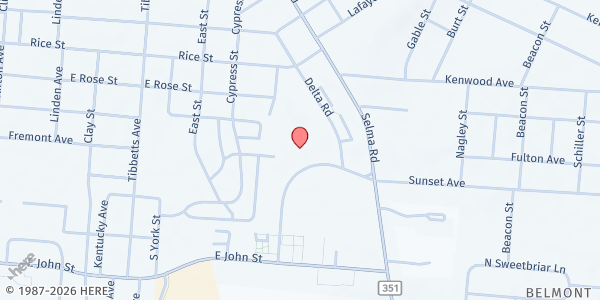 Map showing Life in Christ Food Pantry at 1100 Sunset Ave, Springfield, OH