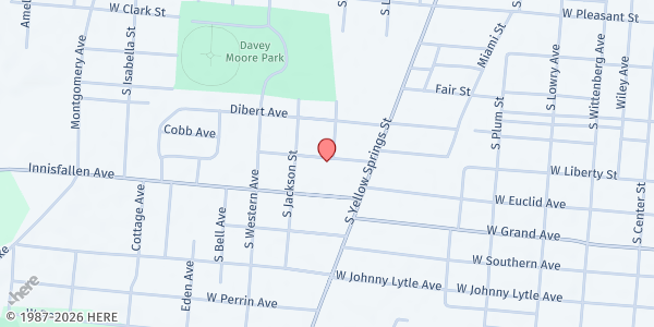 Map showing Masjid An-Nur at 743 W Liberty St, Springfield, OH