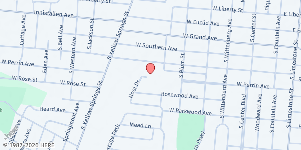 Map showing Pat's Pantry at 529 W Johnny Lytle Ave, Springfield, OH