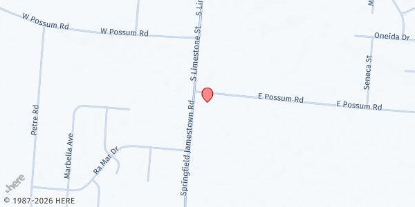 Map showing Risen Christ Lutheran Church at 41 E Possum R, Springfield, OH