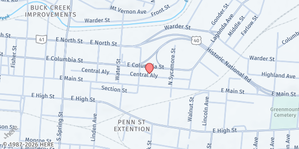 Map showing Second Harvest Food Bank at 20 North Murray Street, Springfield, OH