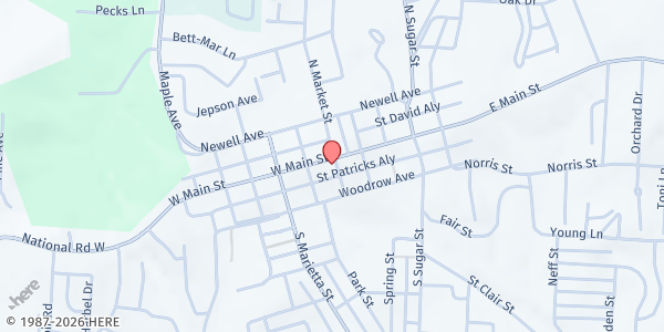 Map showing Community Action Commn-Belmont at 100 W Main St, St Clairsville, OH