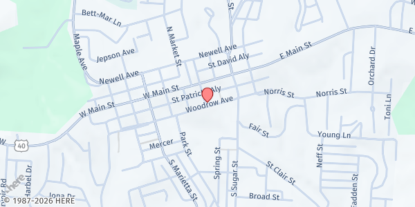 Map showing Community Improvement Corporation of Belmont County at 133 Woodrow Ave, St Clairsville, OH