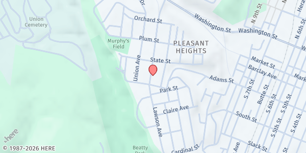 Map showing Agape Homeless Shelter - Food Pantry at 534 Lawson Ave., Steubenville, OH