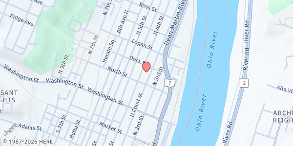 Map showing Salvation Army Steubenville at 322 North Fourth Street, Steubenville, OH