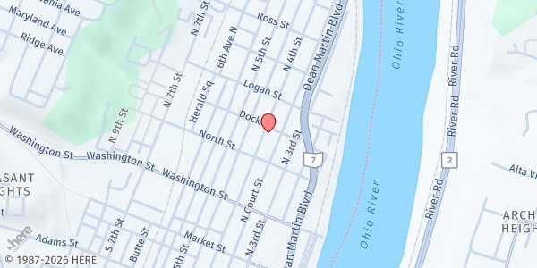 Map showing Salvation Army Steubenville Food Pantry at 325 North 4th Street, Steubenville, OH