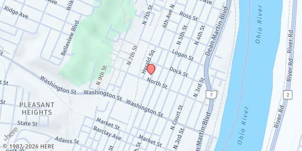 Map showing Urban Mission Food Warehouse at 311 N 6th St, Steubenville, OH