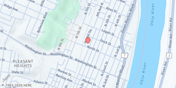 Map showing Urban Mission Food Warehouse at 311 North 6th Street, Steubenville, OH