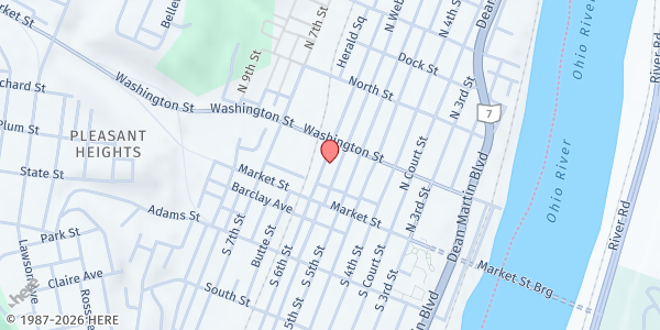 Map showing Urban Mission, Unity Kitchen at 142 North 6th Street, Steubenville, OH