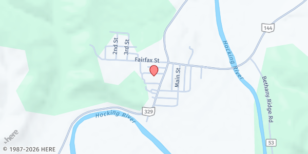 Map showing Federal Valley Resource Center Food Pantry at 8225 SR 329, STEWART, OH