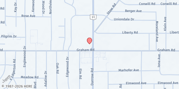 Map showing Stow City Hall at 3760 Darrow Rd., Stow, OH