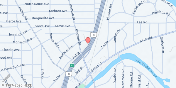 Map showing United Presbyterian Church at 2819 Hudson Drive, Stow, OH