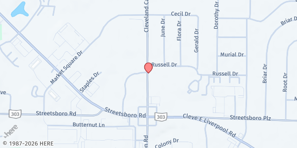 Map showing Pantry at 9222 State Rt 43, Streetsboro, OH