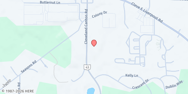 Map showing Streetsboro Community Pantry at 8940 State Rt. 43, Streetsboro, OH