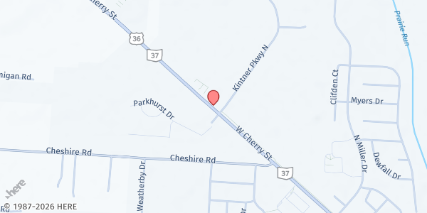 Map showing Vineyard Church Delaware County Pantry at 1001 W CHERRY ST, SUNBURY, OH