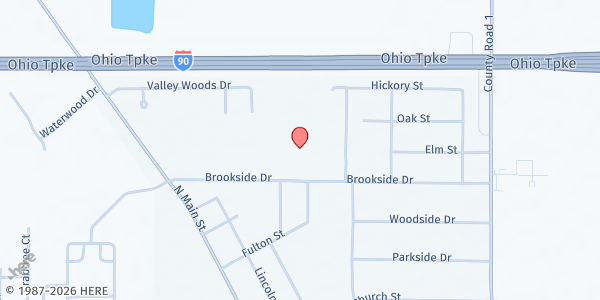 Map showing St. Vincent De Paul-St. Richards Parish at 333 Brookside Dr, Swanton, OH
