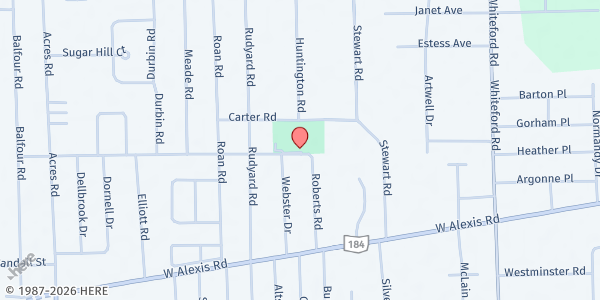Map showing Sylvania Area Family Services Inc - Food Distribution Center at 5440 Marshall Rd., SYLVANIA, OH
